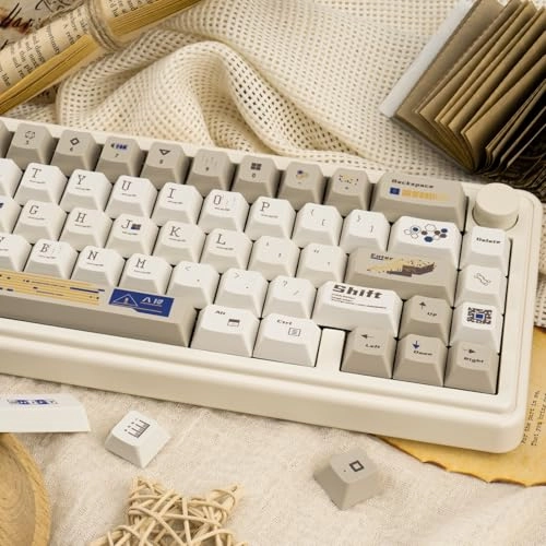 Retro Beige PBT Keycaps - ANSI Wired