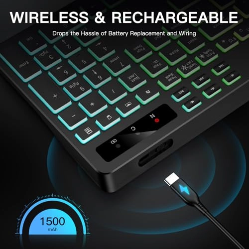 7 Color RGB Backlit Wireless Keyboard - Wired