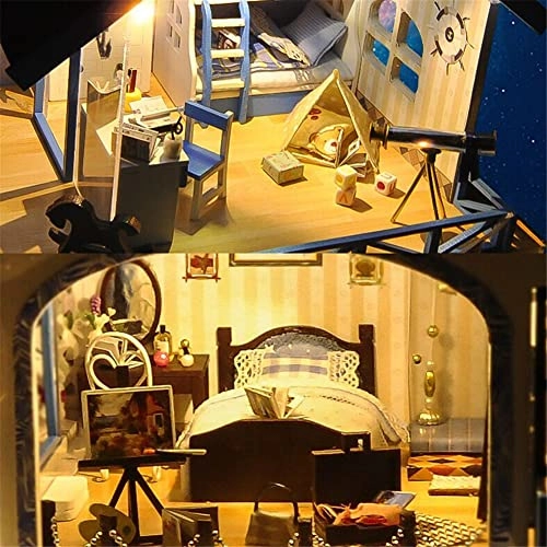 Miniature House Kit - Wooden With Lights DIY