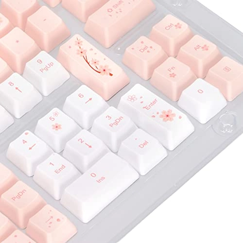 Keyboard Keycaps - Cherry Blossoms Powder 123 Keys PBT