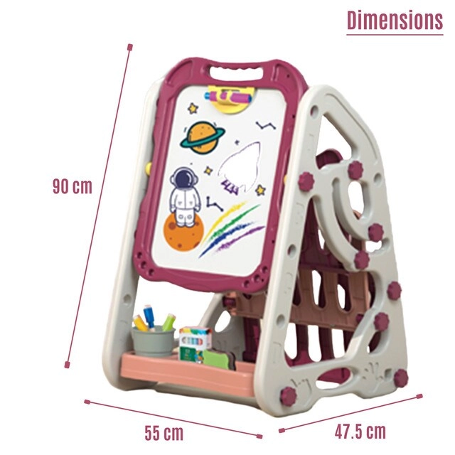 Double Sided Multifunctional Magnetic Drawing / Learning Board wt Book Shelf - 3Years +