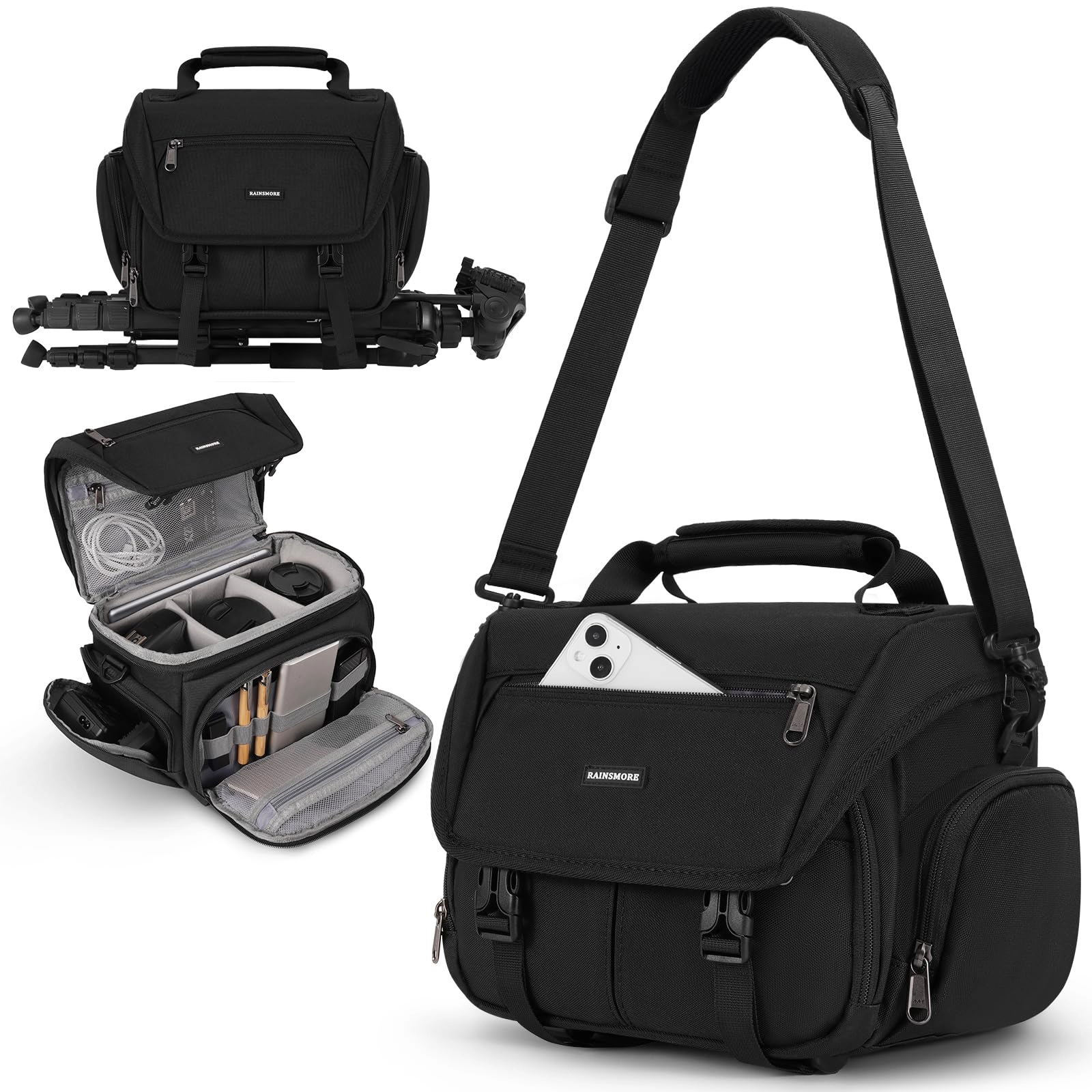 Camera Bag - 9.05"L x 5.9"W x 7.08"H Compatible with Nikon, Sony, Fuji, Canon, Olympus, Pentax, Kodak Sling Bag