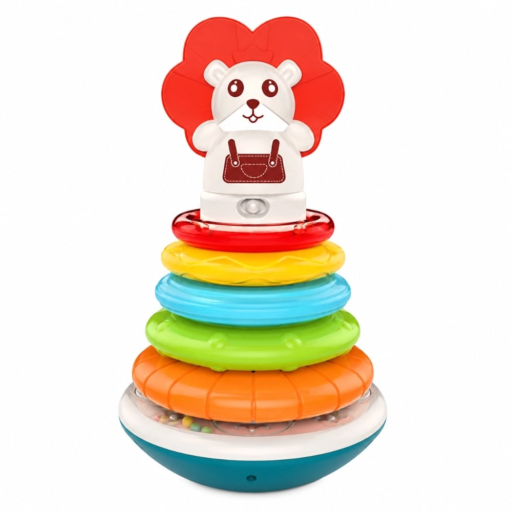 huanger Baby Stacking Rings with Lion Topper - 6 months BPA-free, non-toxic materials