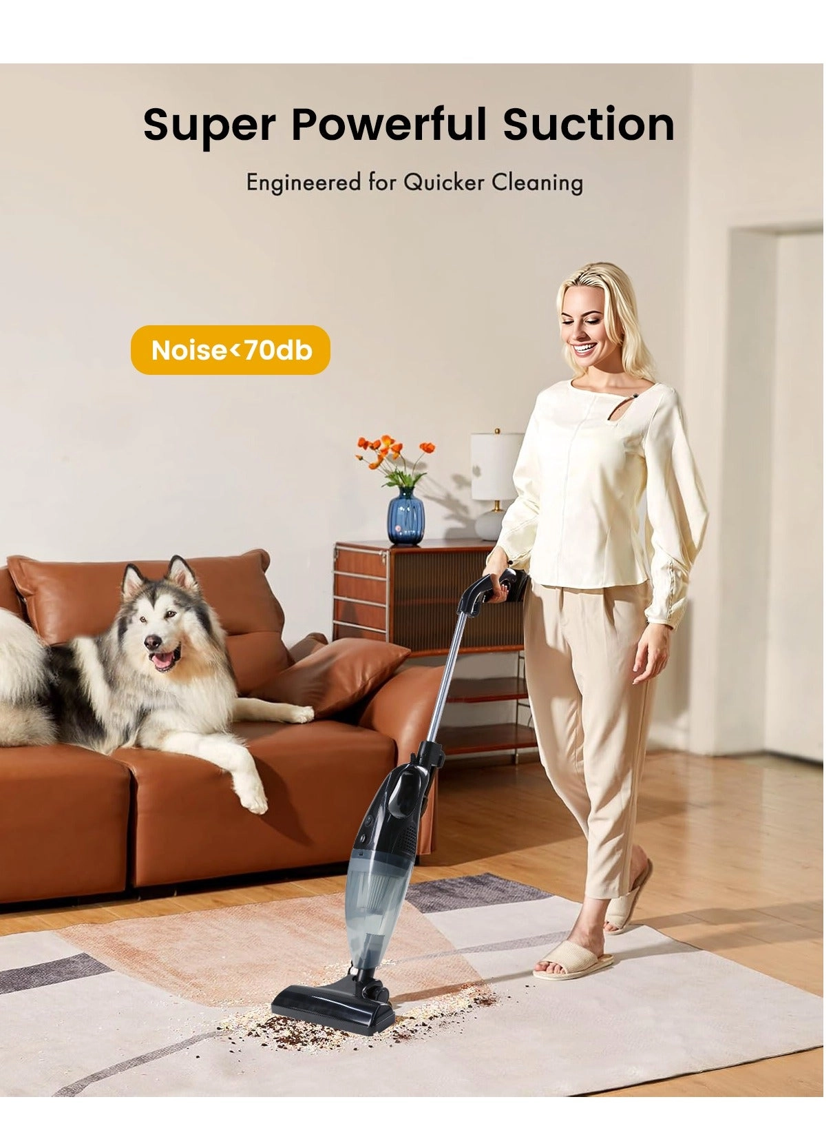 Handheld Vacuum Cleaner - 2-in-1 14-16KPa 1.5L