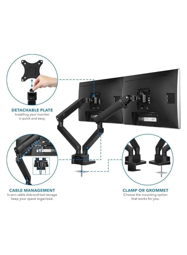 Dual Monitor Mount - 2 Monitors 32 inches 75mm or 100mm