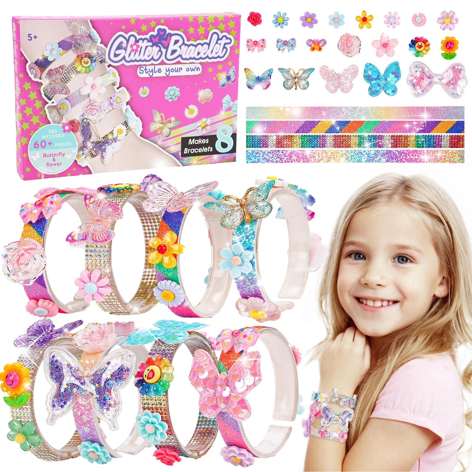 Eichhoo Friendship Bracelet Making Kit - Girls 5-12 Butterfly&Flower