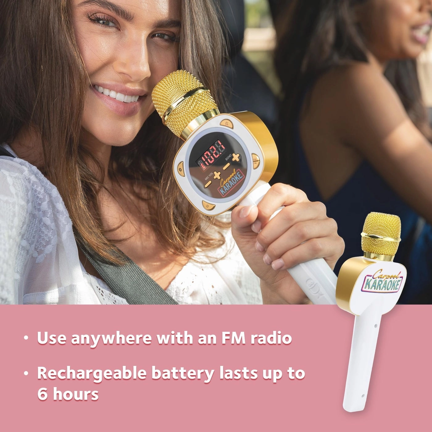 Carpool Karaoke The Mic 1.0 - Wireless Bluetooth Mic Volume Echo Controls