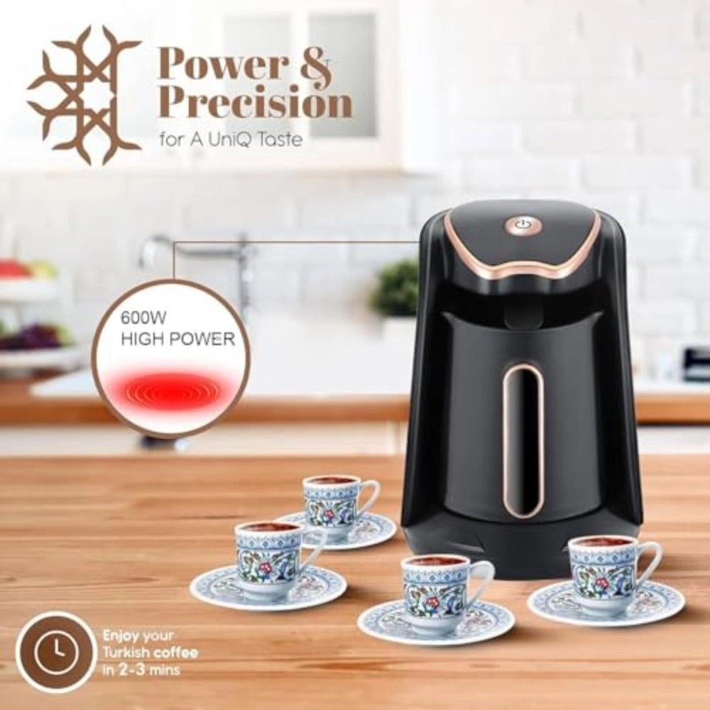 Automatic Turkish Coffee Maker - 250ml (4 Cup) One-Touch Operation 600 W