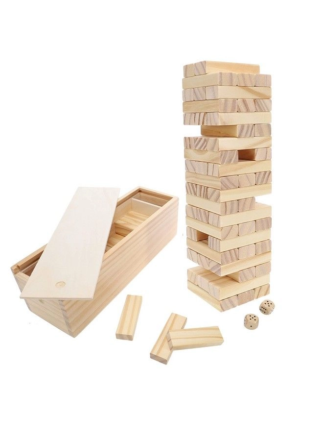 WE Games Wooden Block Stacking Tower - Includes Storage Case 12 Inches