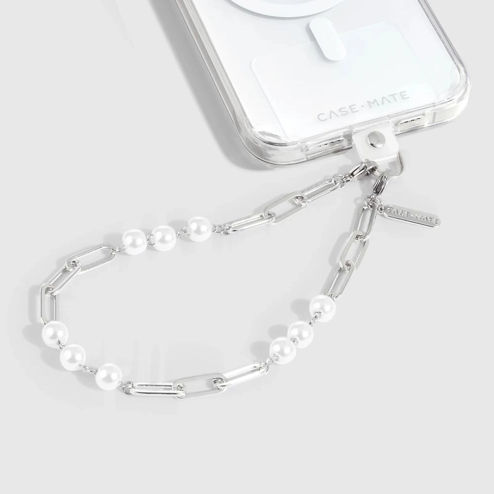 Case-mate Phone Charm - Linked Chain Silver Pearl