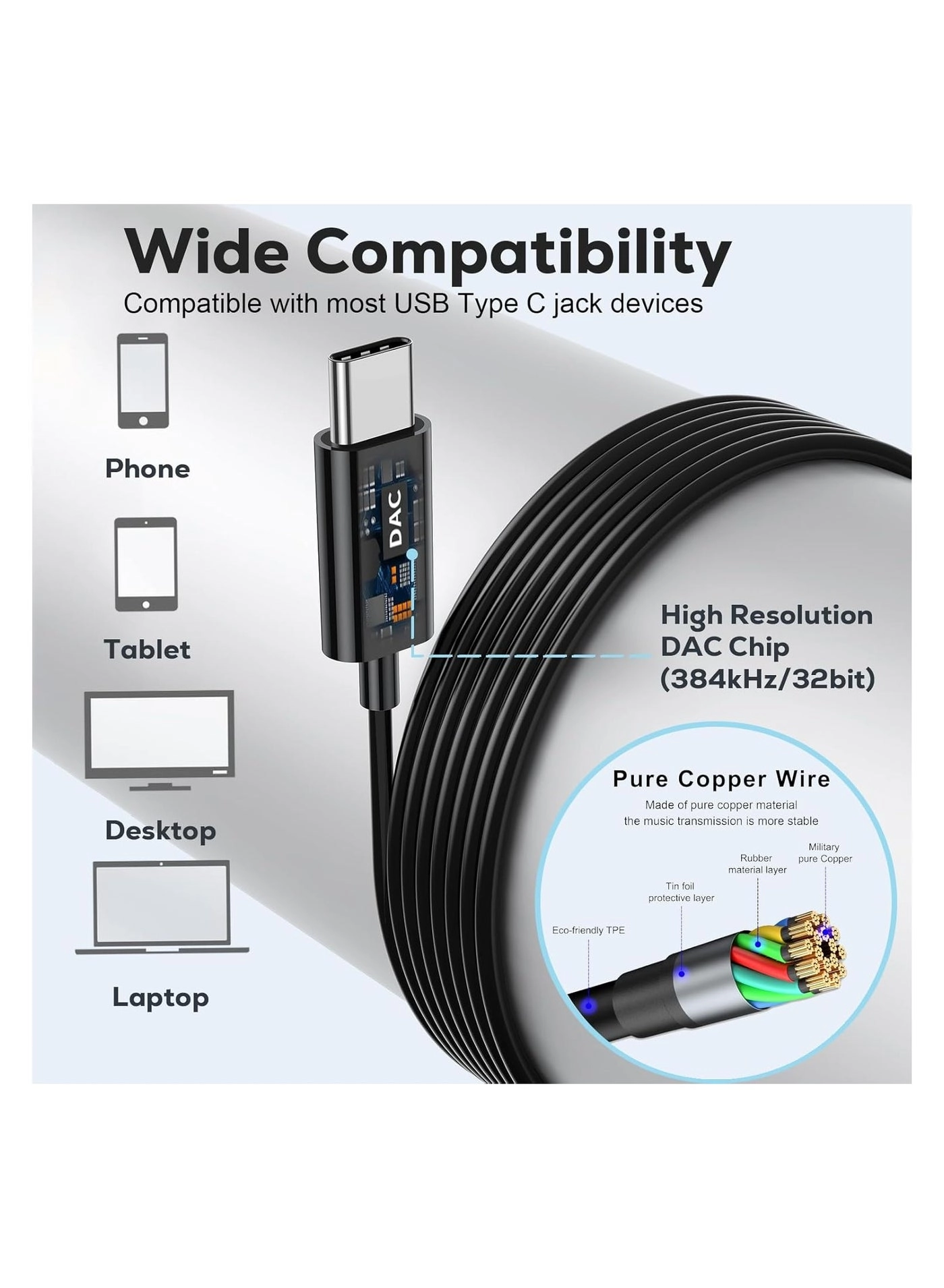 USB C Headphones Wired Earbud