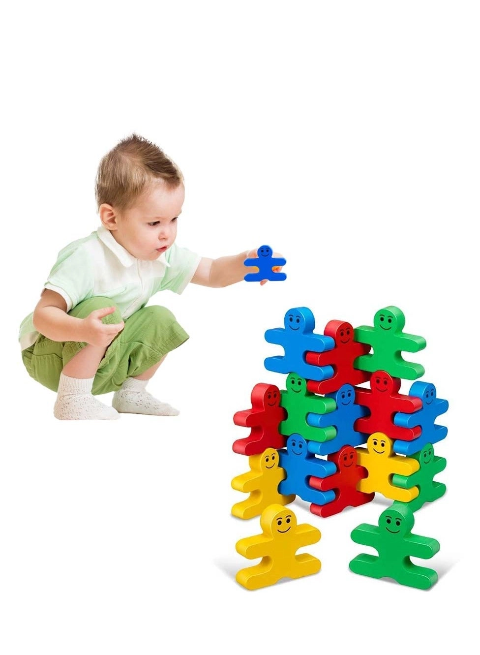 Generic Wooden Stacking Blocks - 1-4 16 pieces