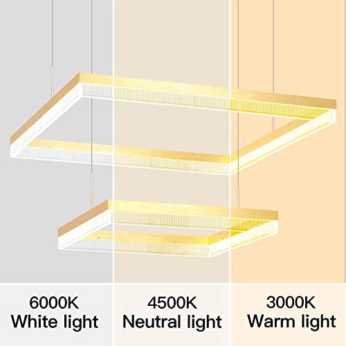 2 Square Chandelier - 3000K-6000K Dimmable