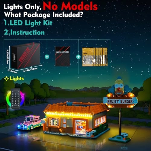 Light kit Compatible with Lego 10352 The Simpsons: Krusty Burger - RC Version