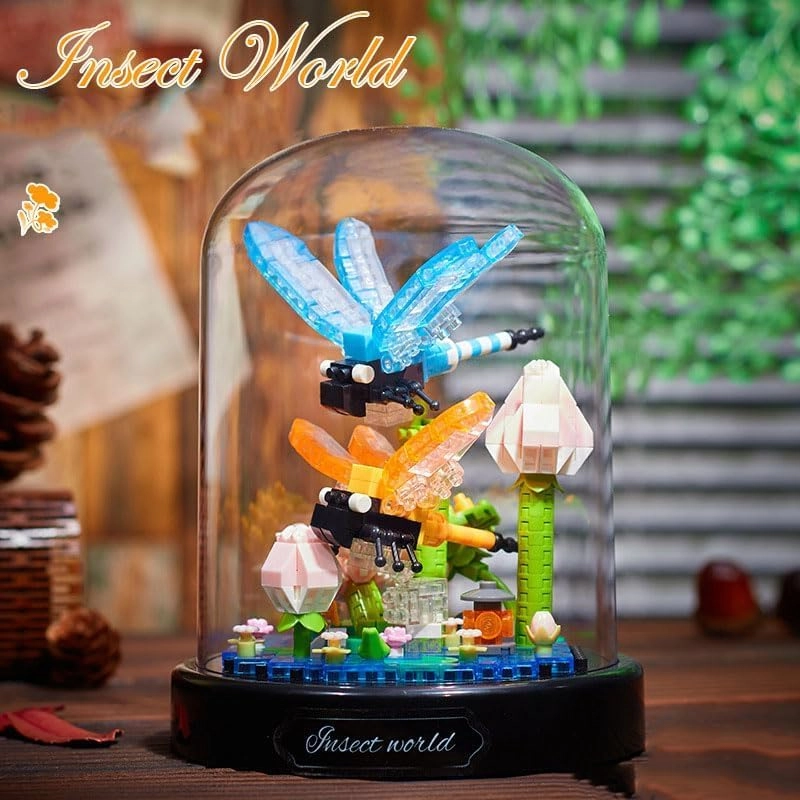 Dragonfly Eternal Flower - Construction Toy Interior Decoration