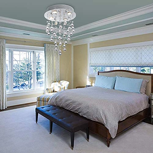 AK-AJ-18087 - Crystal Round Raindrop Chandelier 14 inch x 20 inch 4 GU10