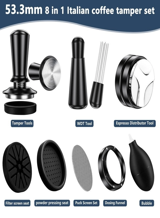 Espresso Accessories Kit + Espresso Tool Kit + Coffee Distributor Tamper + WDT Tool + Dosing Funnel + Expresso Puck Screen