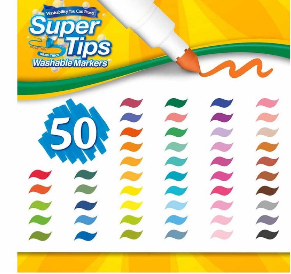 Super Tips Washable Markers - 50 Multi Colour