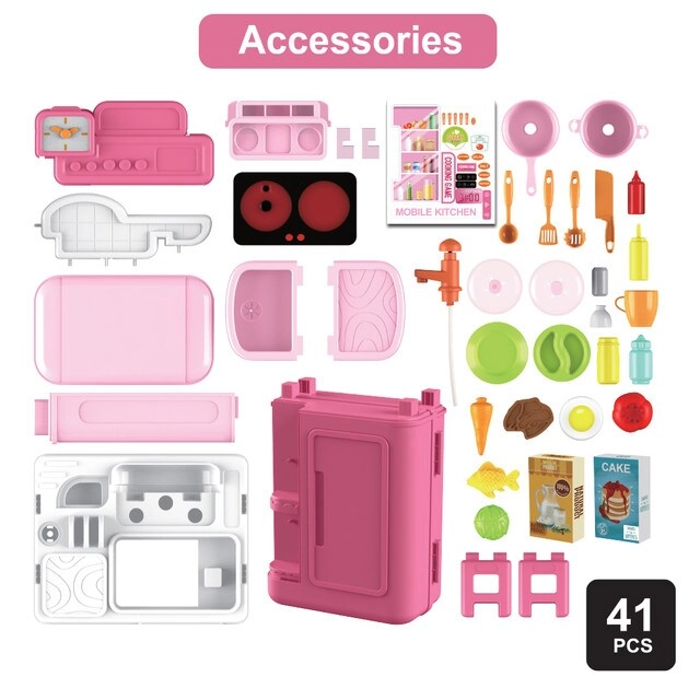 ROLE PLAY CHEF/KITCHEN/RESTAURANT TOY SET LUGGAGE CASE - 41 pcs