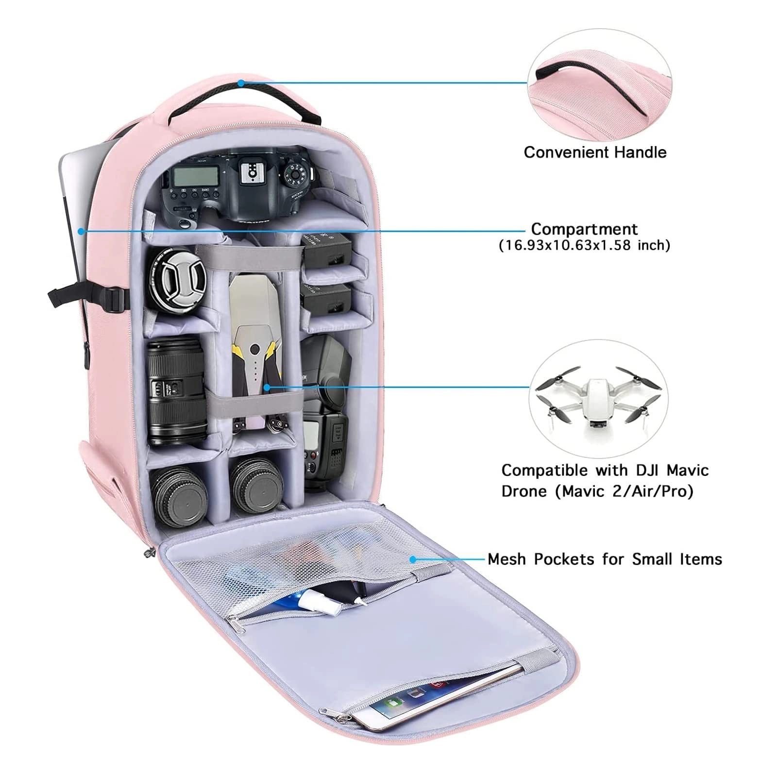 Mocamhsbg - 7.5"D x 11.8"W x 7.5"H Compatible with Canon/Nikon/Sony Hard Shell