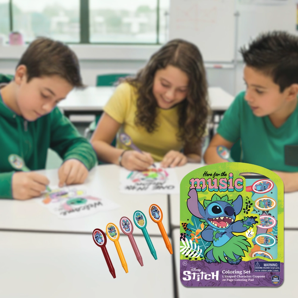 Stitch Coloring Set - 5 Shaped Character Crayons