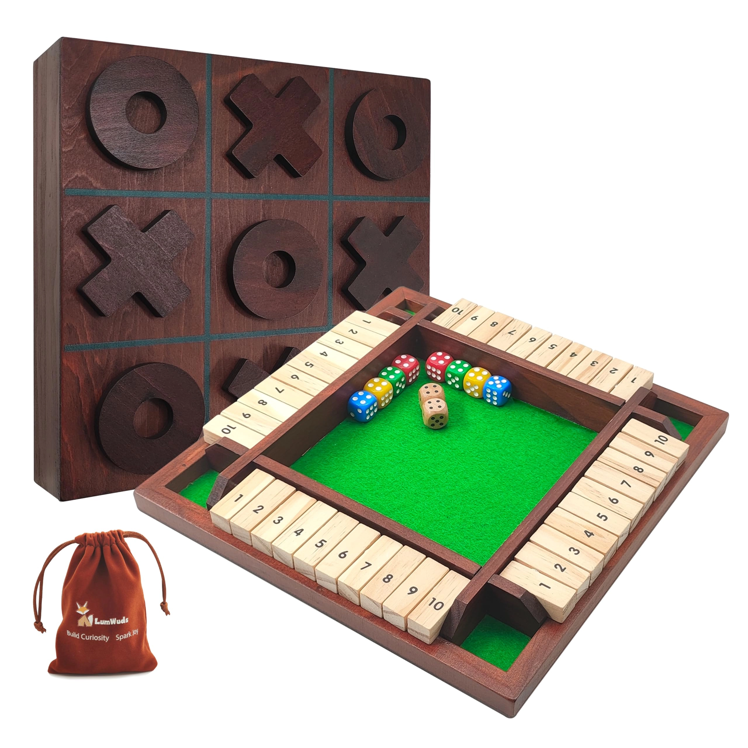 LumWuds Tic Tac Toe + Shut The Box
