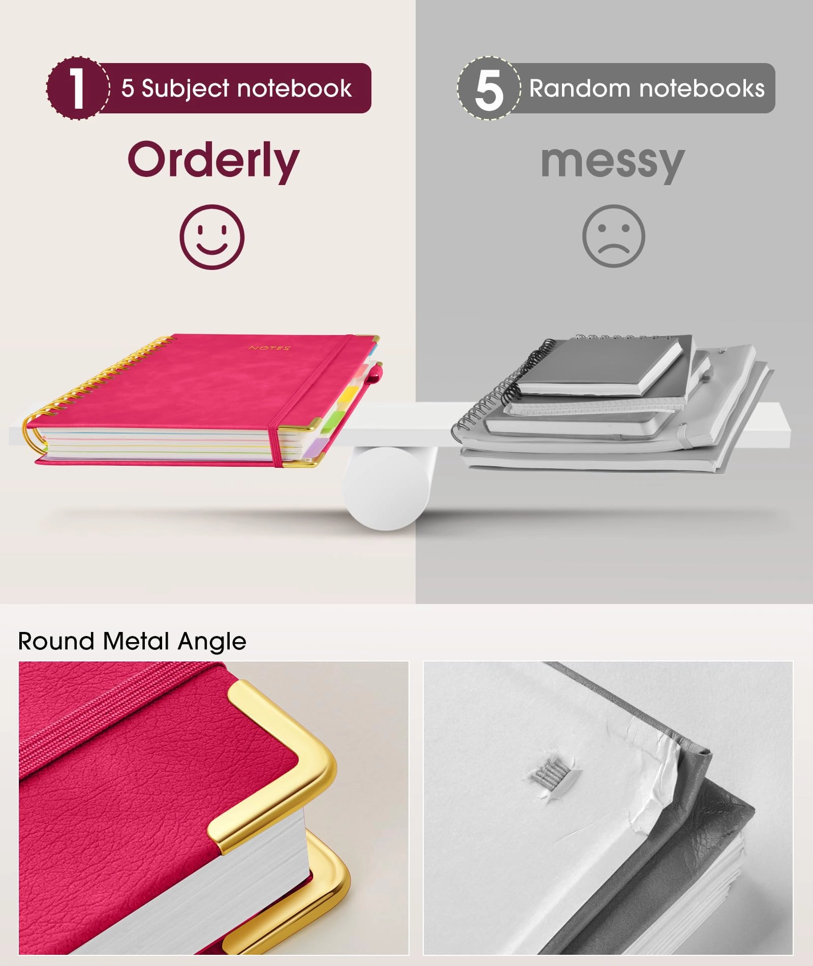 Spiral Notebook Large Hardcover - Lined 150 Sheets