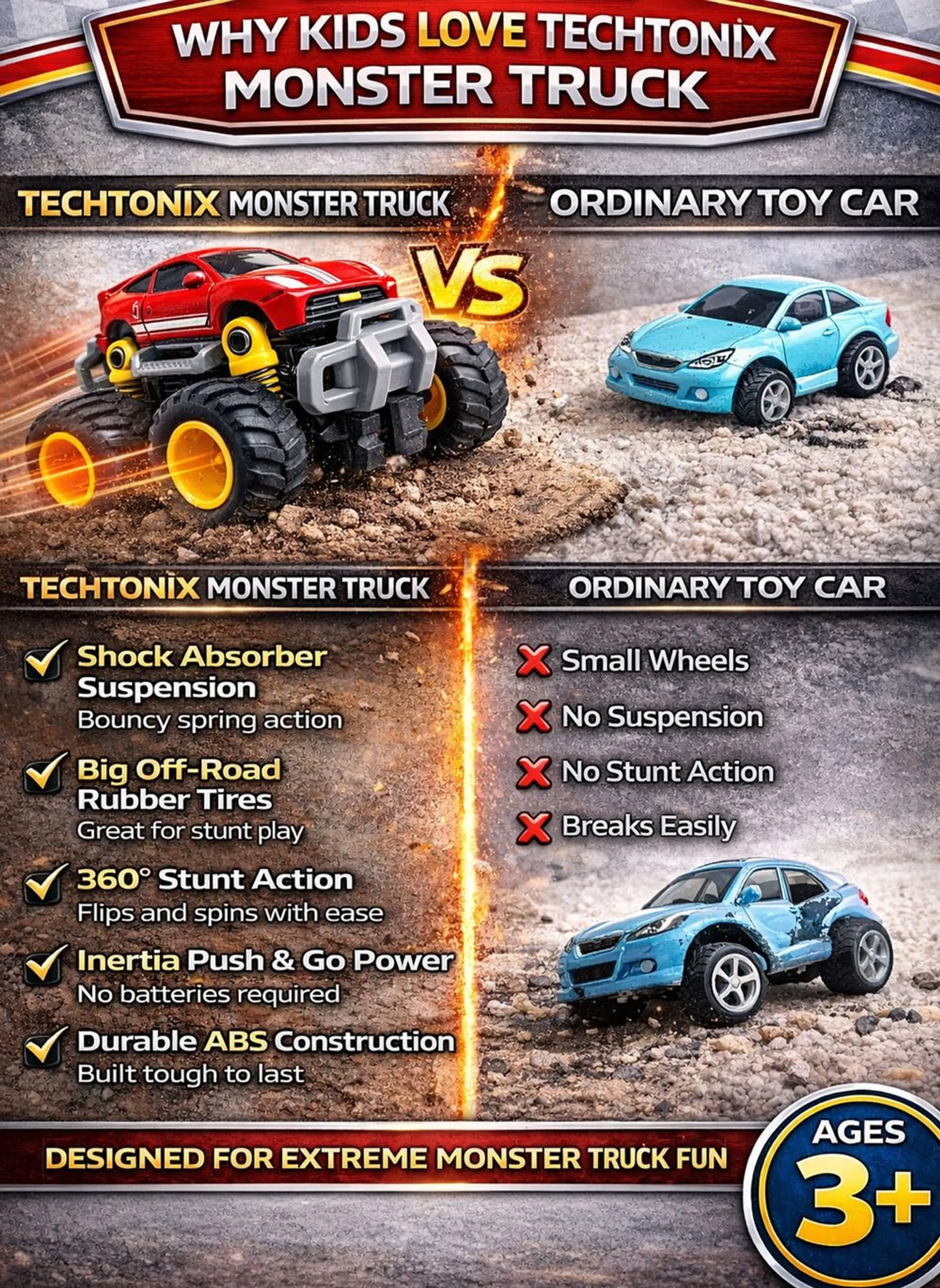 Stunt Monster Truck - 9 pcs