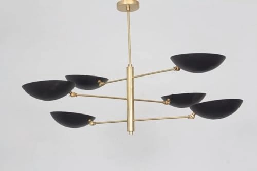 Sputnik Chandelier - 6 Light Raw Brass
