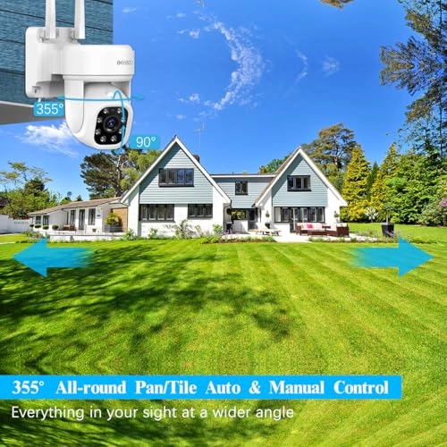 PTZ WiFi Outdoor Security Camera - 8 Cameras 5MP + 10-Channel NVR + 6TB HDD