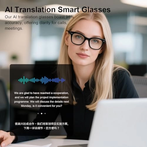 Uf-15 Ai Smart Glasses - 160+ Languages Photochromic Lenses IPX5 Waterproof
