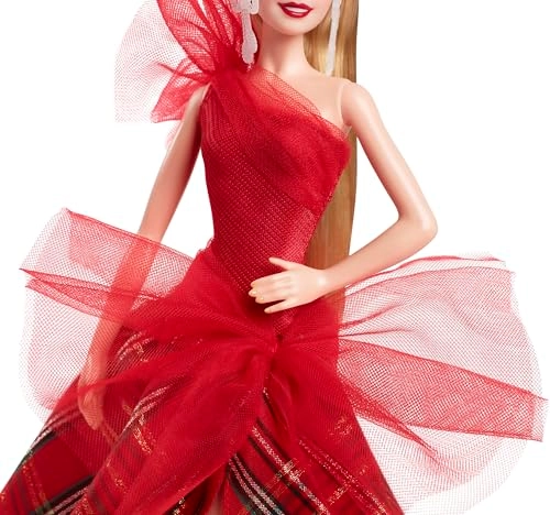 Barbie Signature Doll - 2024 Holiday Blonde Plaid Skirt Ages 6+
