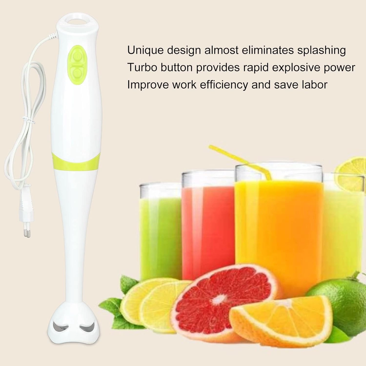 Immersion Blender - 3-in-1 Handheld Blender Set, Stainless Steel Blades, Includes Whisk & Chopper Bowl