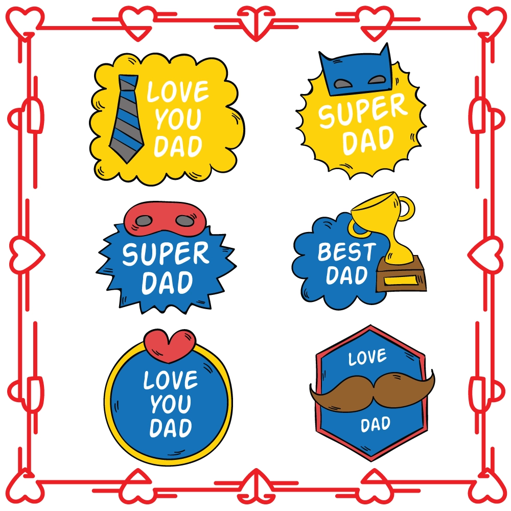 Twinkle Hands Best Dad Stickers - Waterproof Self-adhesive