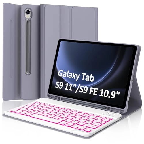 Keyboard Case with S Pen Holder for Galaxy Tab S10 FE 10.9-inch (2025), S9 FE 10.9-inch (2023) and S9 11-inch (2023)