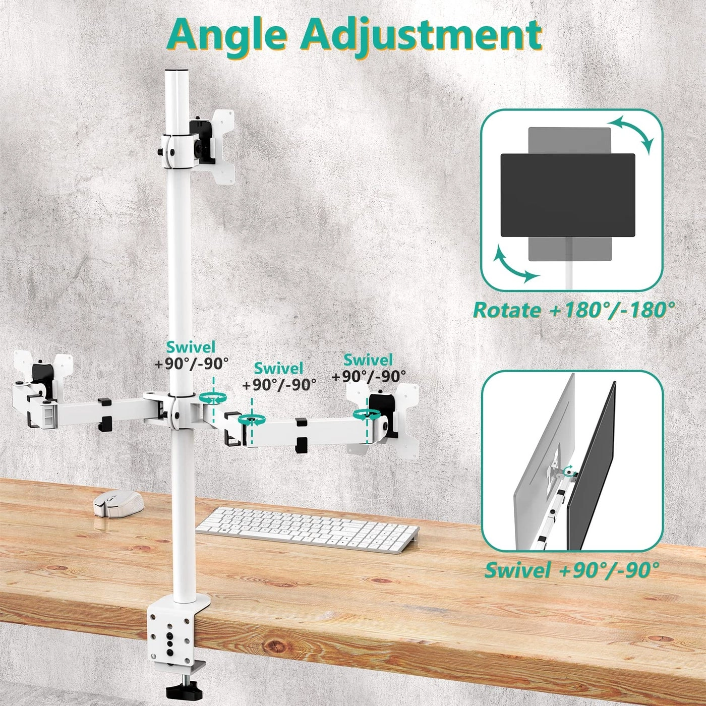 Triple LCD Monitor Desk Mount - 27 inch