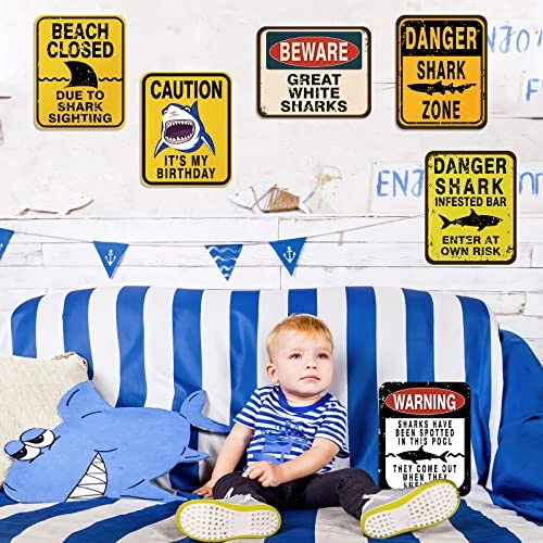 Shark Party Decorations - 6 PCS Birthday