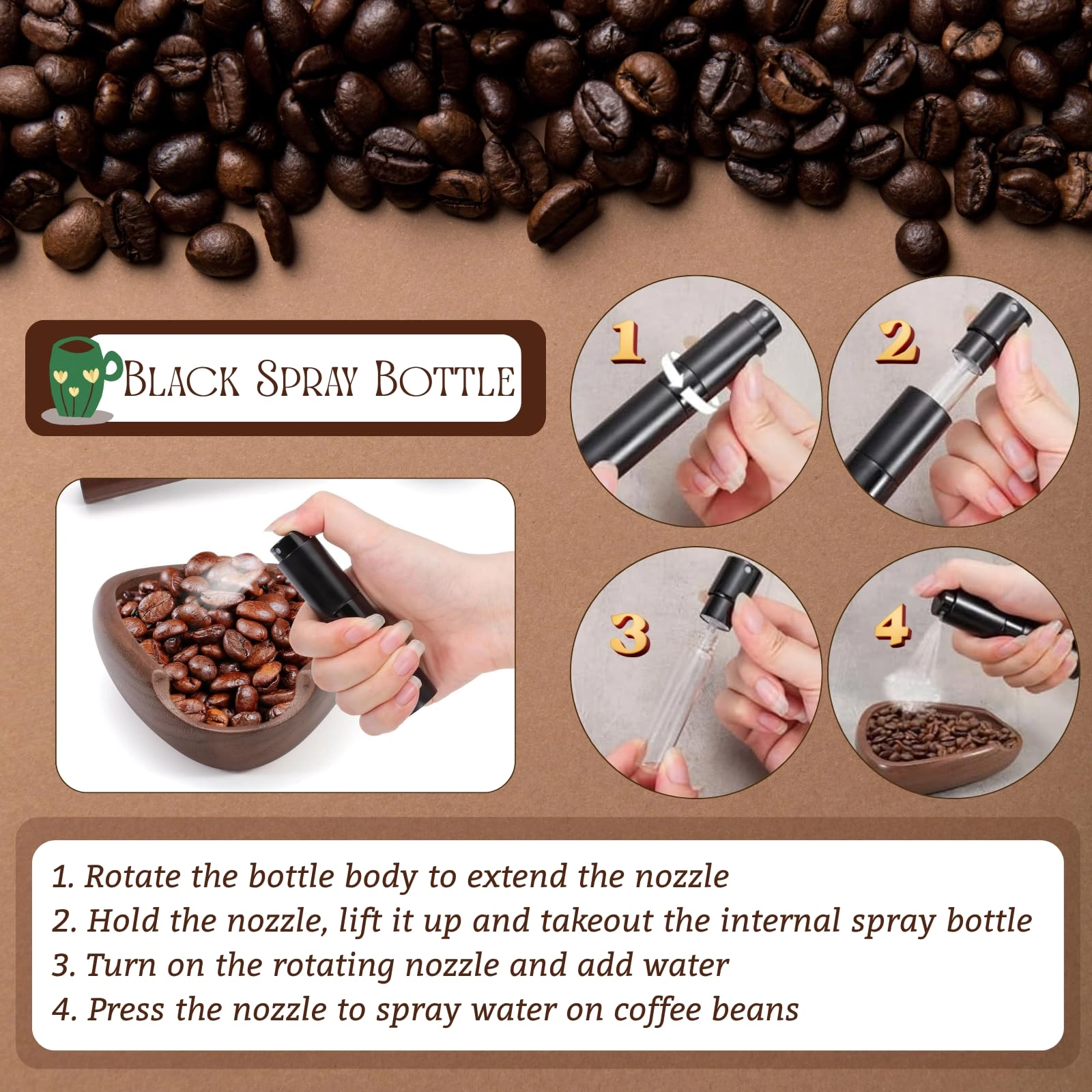 Dosing Cup + Coffee Spoon + Spray Bottle - 8 Milliliters + Gift Box