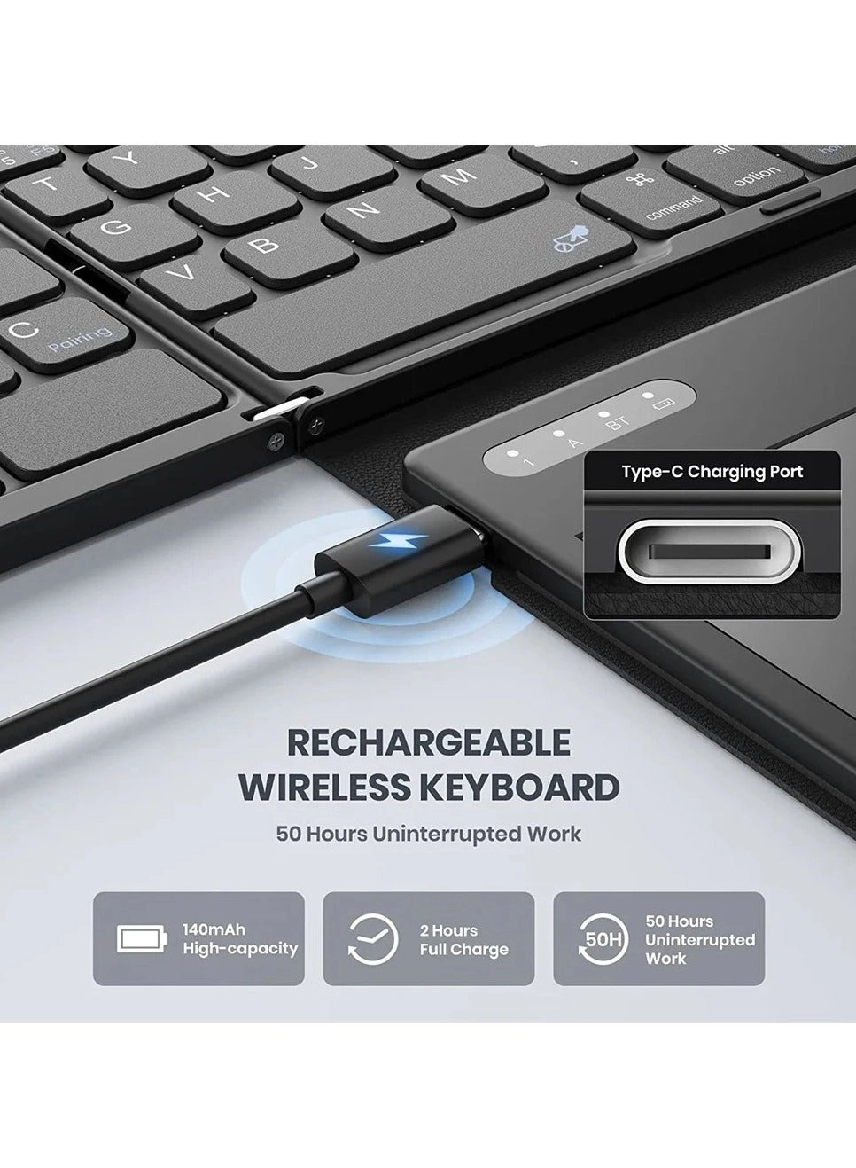 Foldable Keyboard - Full-Size Wireless