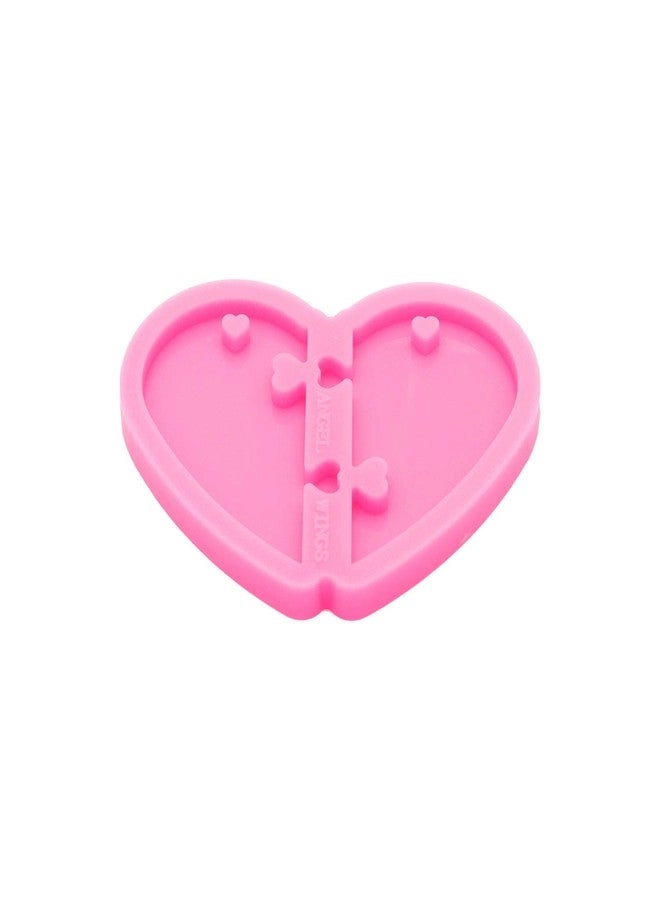 Split Heart Silicone Mold - Necklace Keychain Resin Polymer Clay