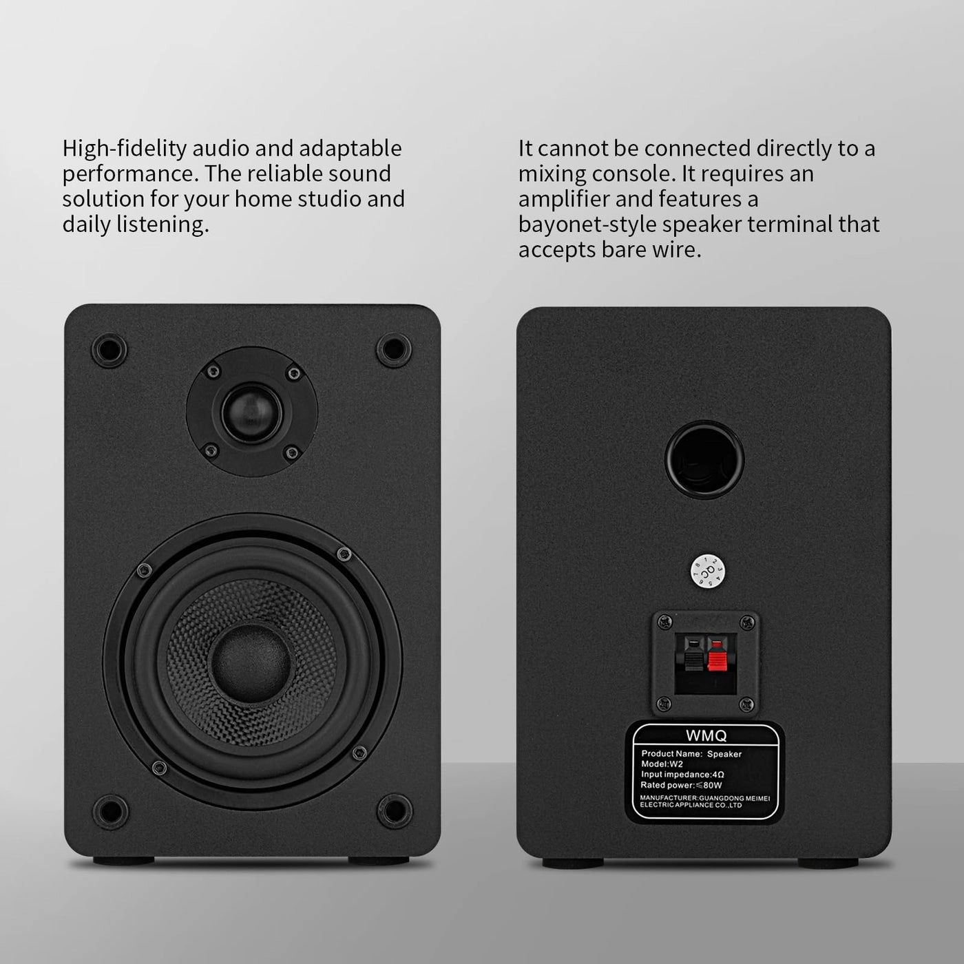 Passive Bookshelf Speakers - 40W*2