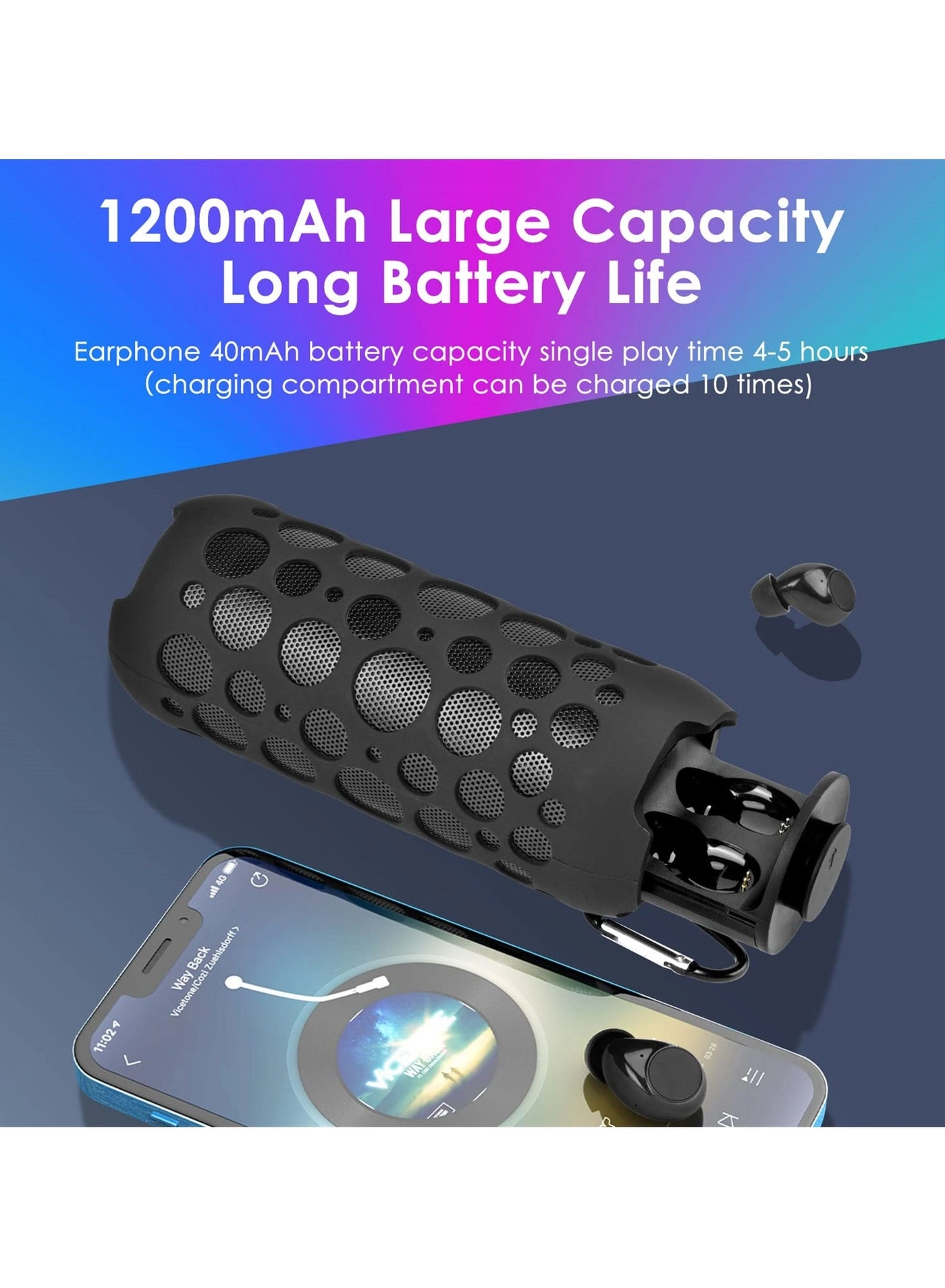 2-in-1 Bluetooth Speaker and Earphones