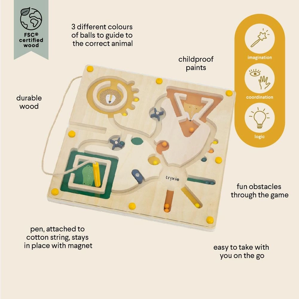 Wooden Magnetic Maze - Suitable for 24 months and above