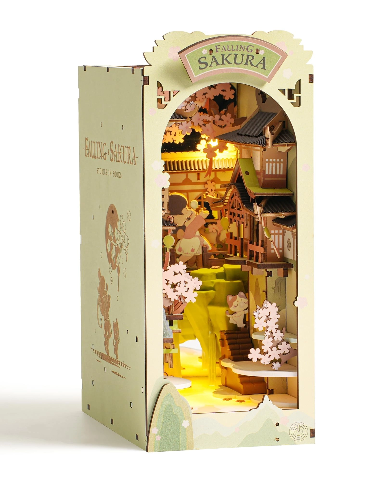 Excefore Book Nook 3D Puzzle - Falling Sakura Design