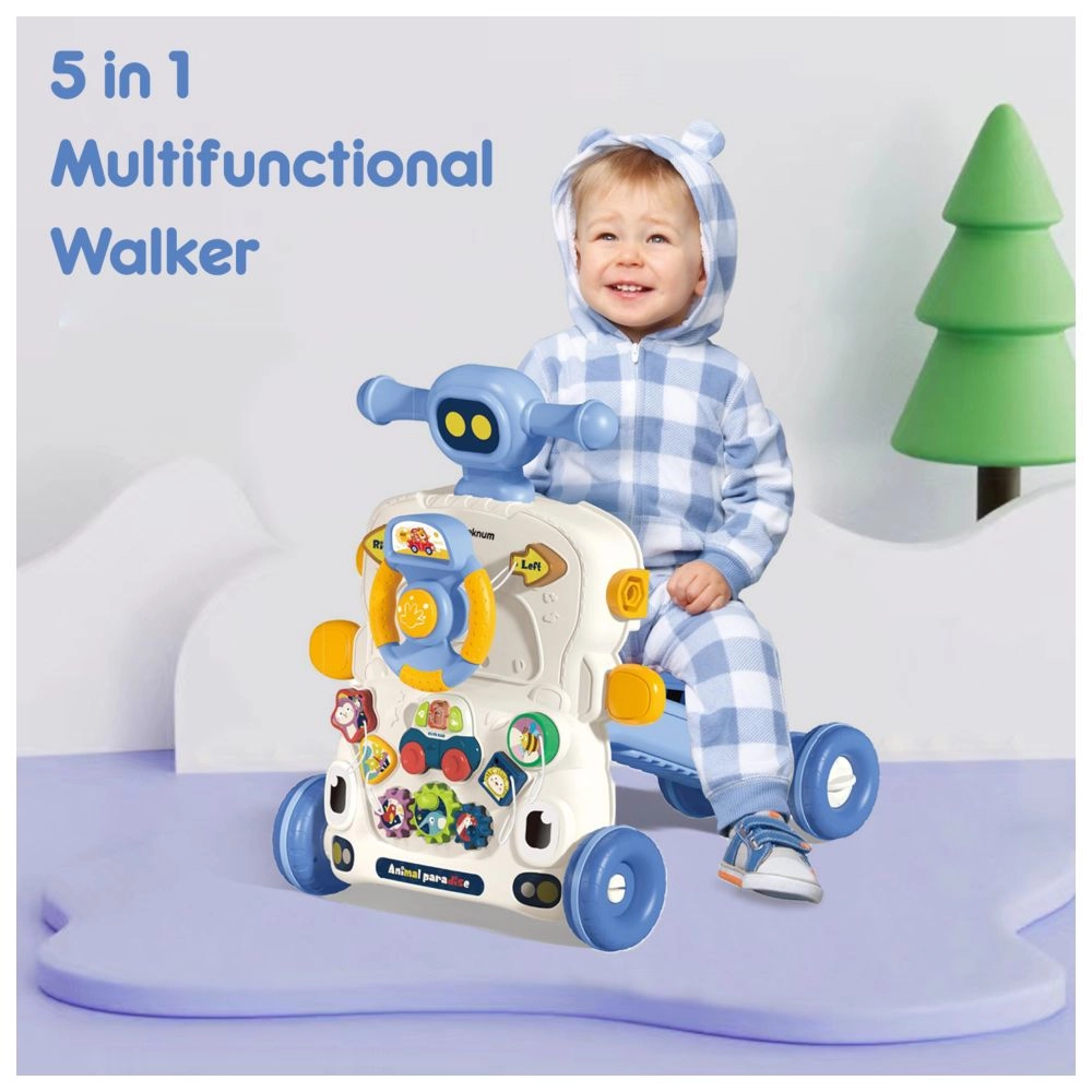 5-IN-1 Baby Walker - Musical Keyboard Blue