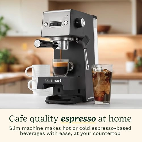 Slim Espresso Maker - 1.5L 15 Bar Integrated Milk Frother