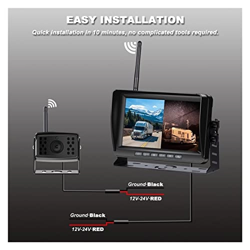 Car DVR Monitor - 7-inch IPS Wireless + Backup Camera - Night vision 1280*720