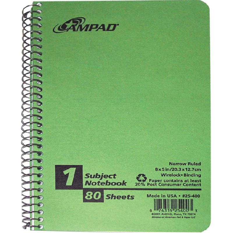 Ampad Notebook Legal Spiral - Lined 80 Sheets