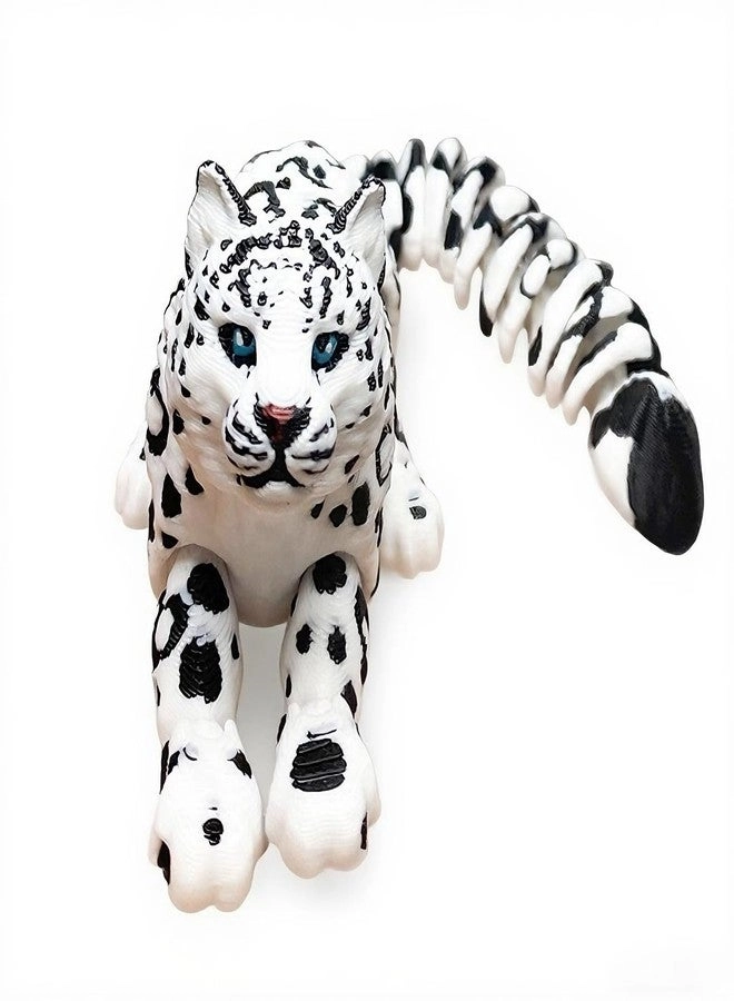 BuQueHM 3D Printed Animals - 8in Snow Leopard Flexible Articulated
