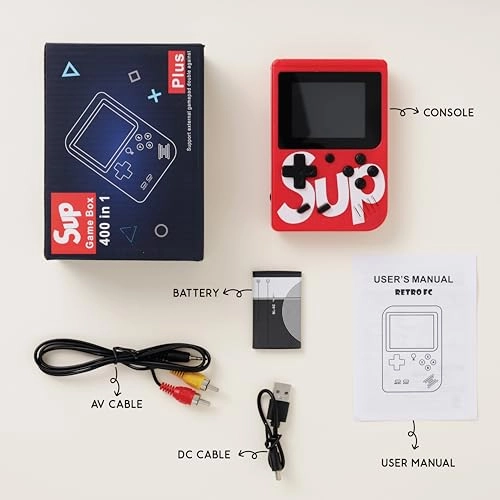 Retro Gaming Console - Built-in Classic Games 90s Style AV Output